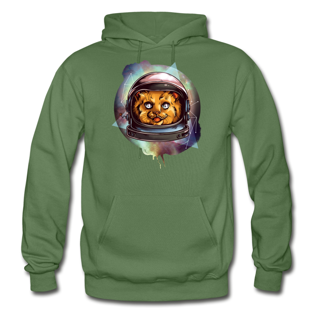 Cosmic Kitty - Gildan Heavy Blend Adult Hoodie - military green