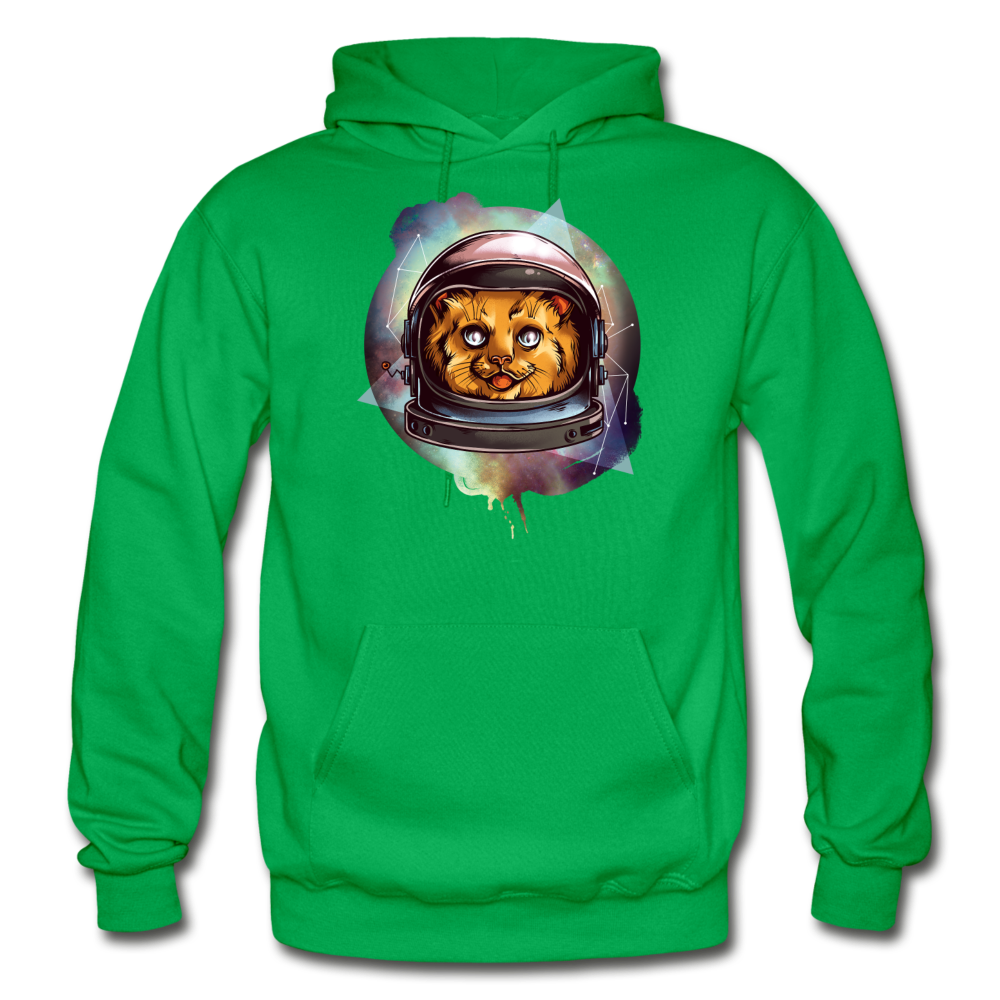 Cosmic Kitty - Gildan Heavy Blend Adult Hoodie - kelly green