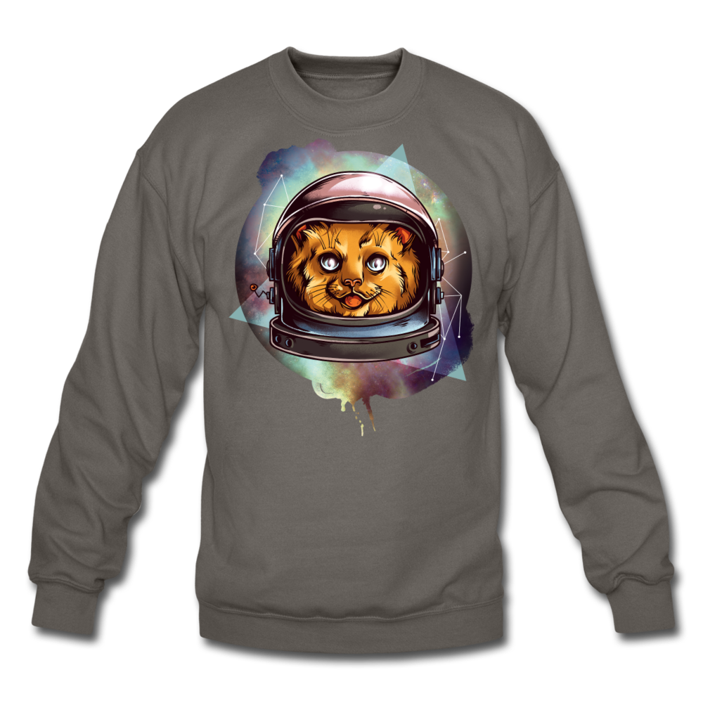 Cosmic Kitty - Crewneck Sweatshirt - asphalt gray