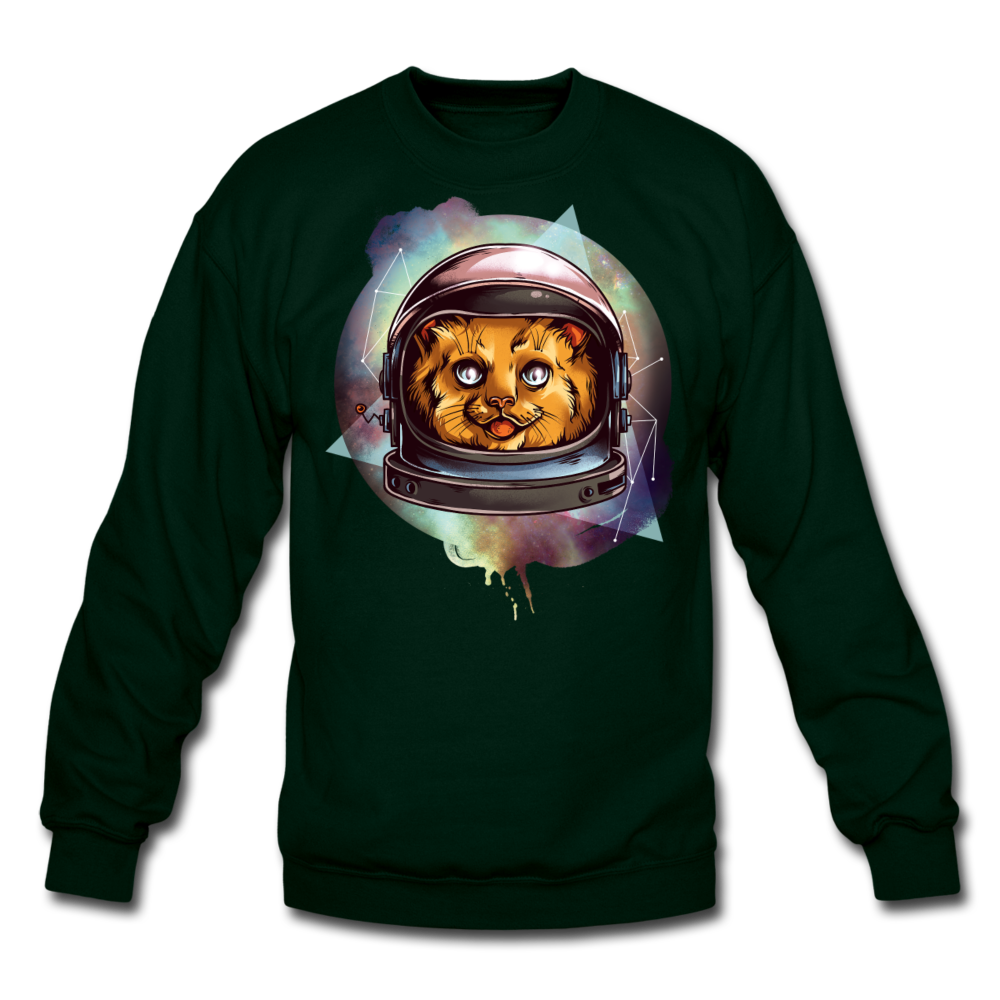 Cosmic Kitty - Crewneck Sweatshirt - forest green