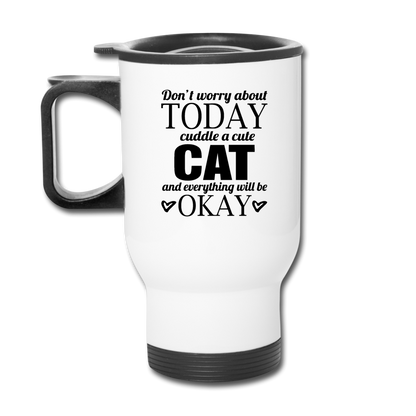 Cuddle A Cat - Travel Mug - white