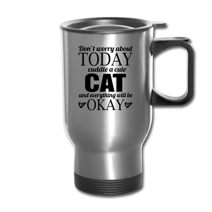 Cuddle A Cat - Travel Mug - silver