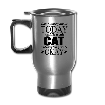 Cuddle A Cat - Travel Mug - silver