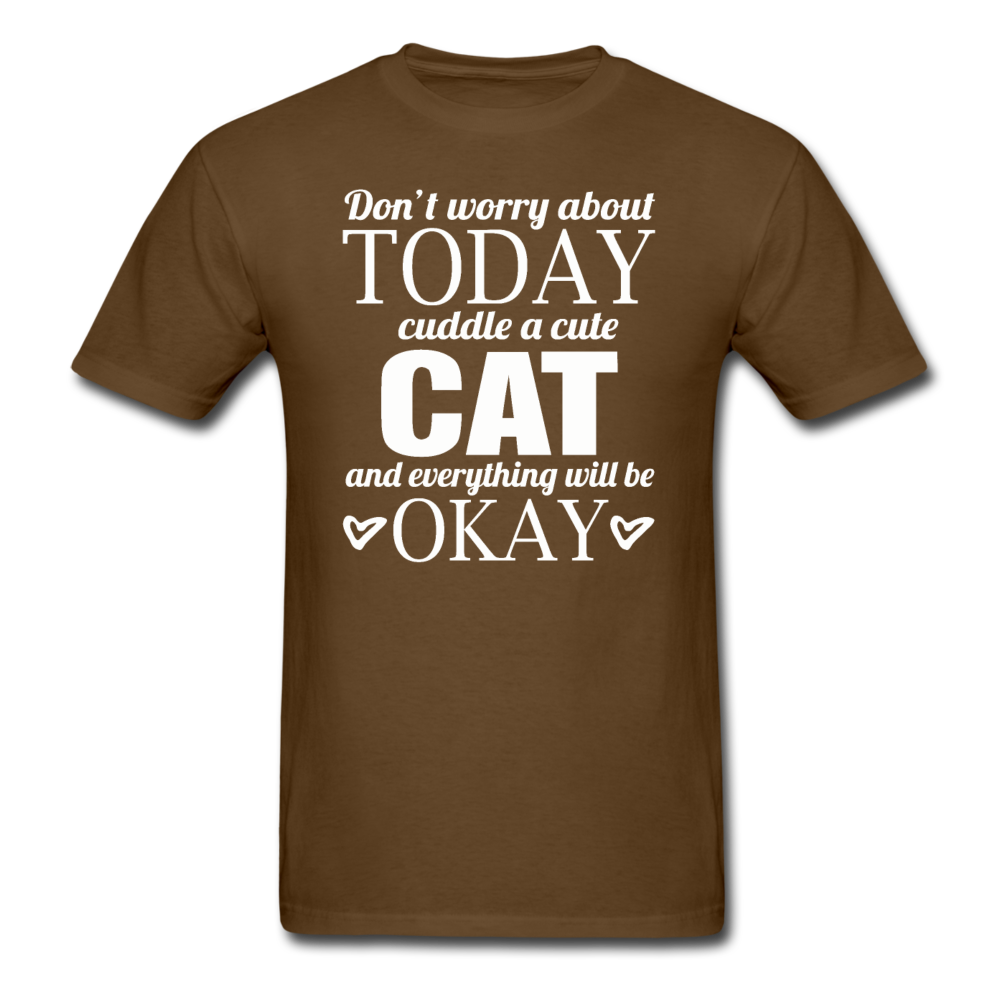 Cuddle A Cat - White - Unisex Classic T-Shirt - brown