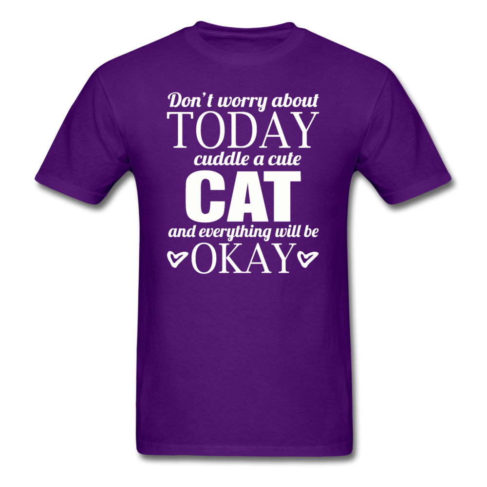 Cuddle A Cat - White - Unisex Classic T-Shirt - purple