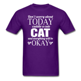Cuddle A Cat - White - Unisex Classic T-Shirt - purple