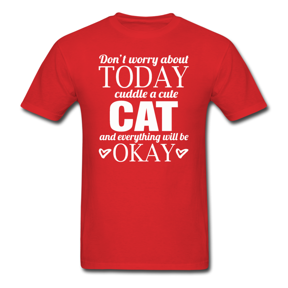 Cuddle A Cat - White - Unisex Classic T-Shirt - red