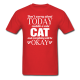 Cuddle A Cat - White - Unisex Classic T-Shirt - red