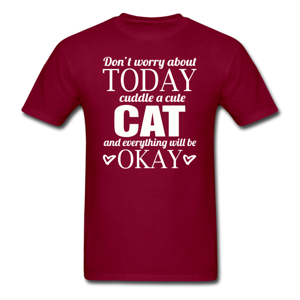 Cuddle A Cat - White - Unisex Classic T-Shirt - burgundy