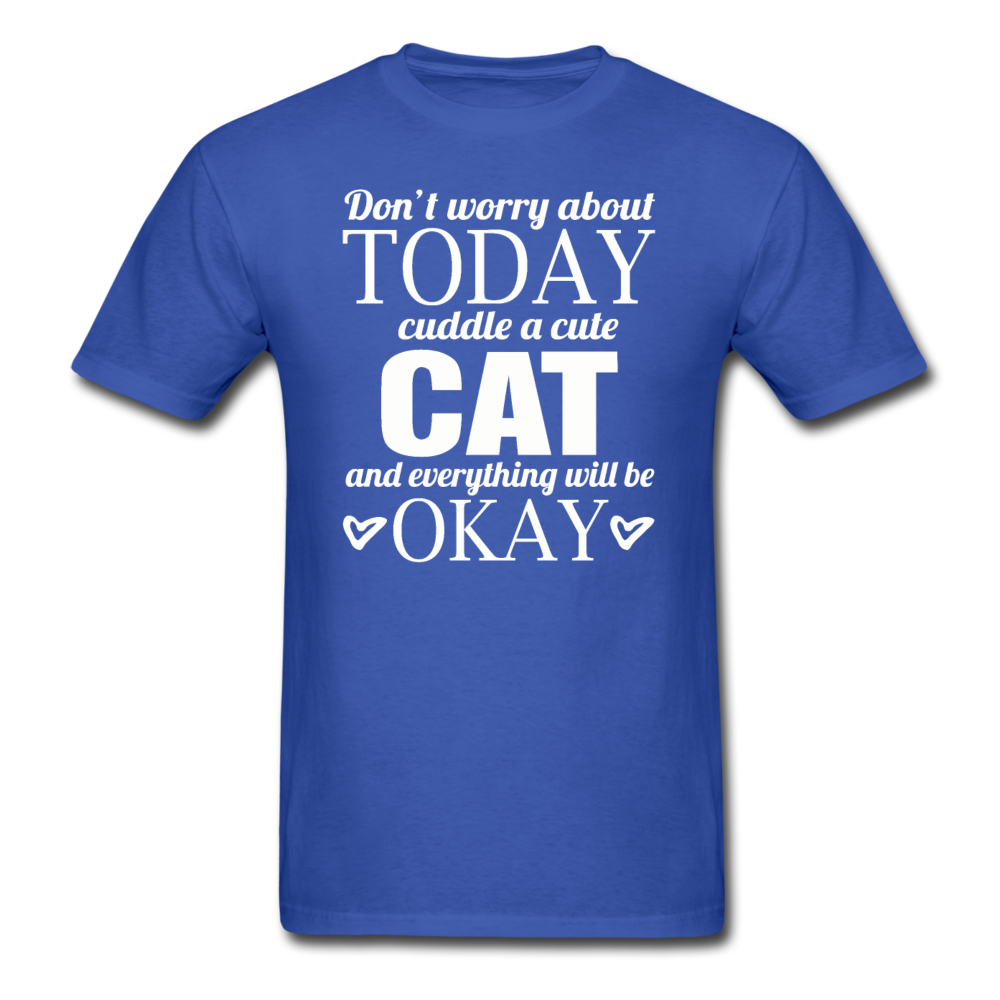 Cuddle A Cat - White - Unisex Classic T-Shirt - royal blue