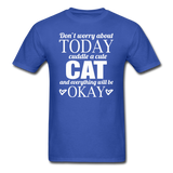 Cuddle A Cat - White - Unisex Classic T-Shirt - royal blue