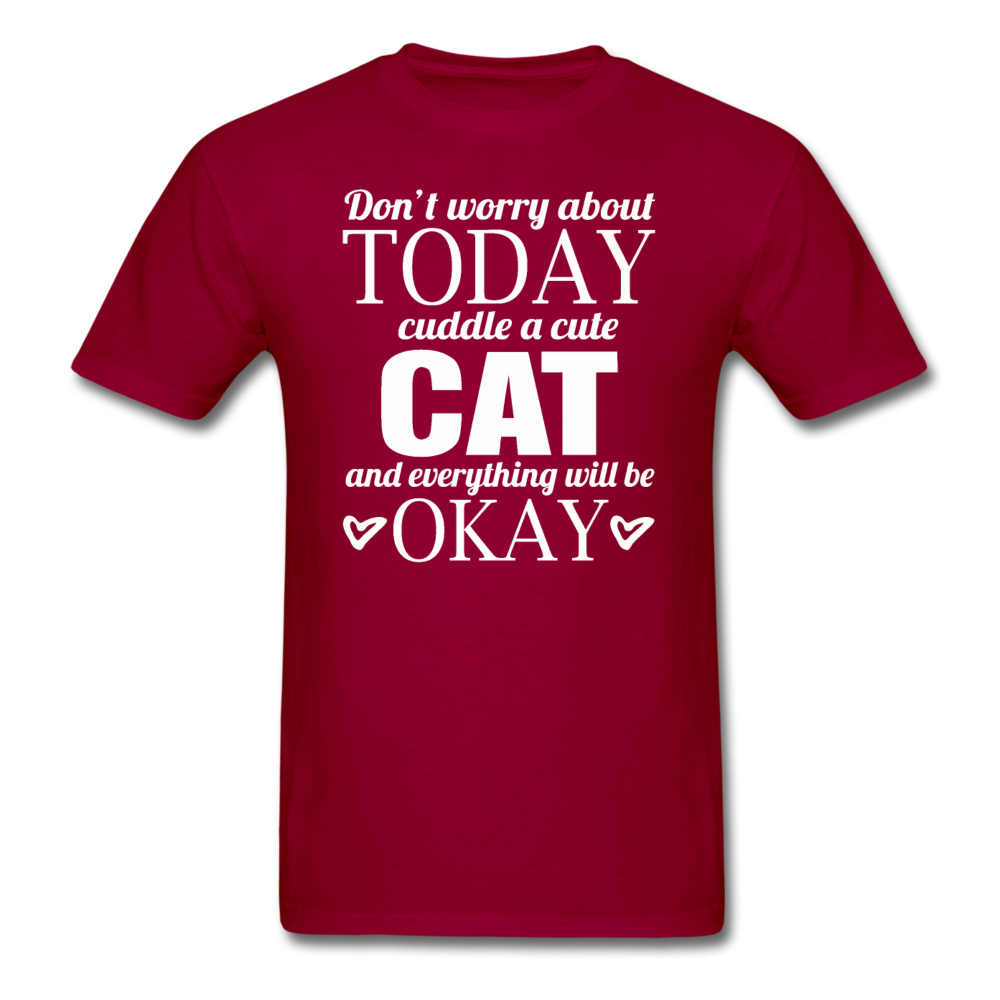 Cuddle A Cat - White - Unisex Classic T-Shirt - dark red