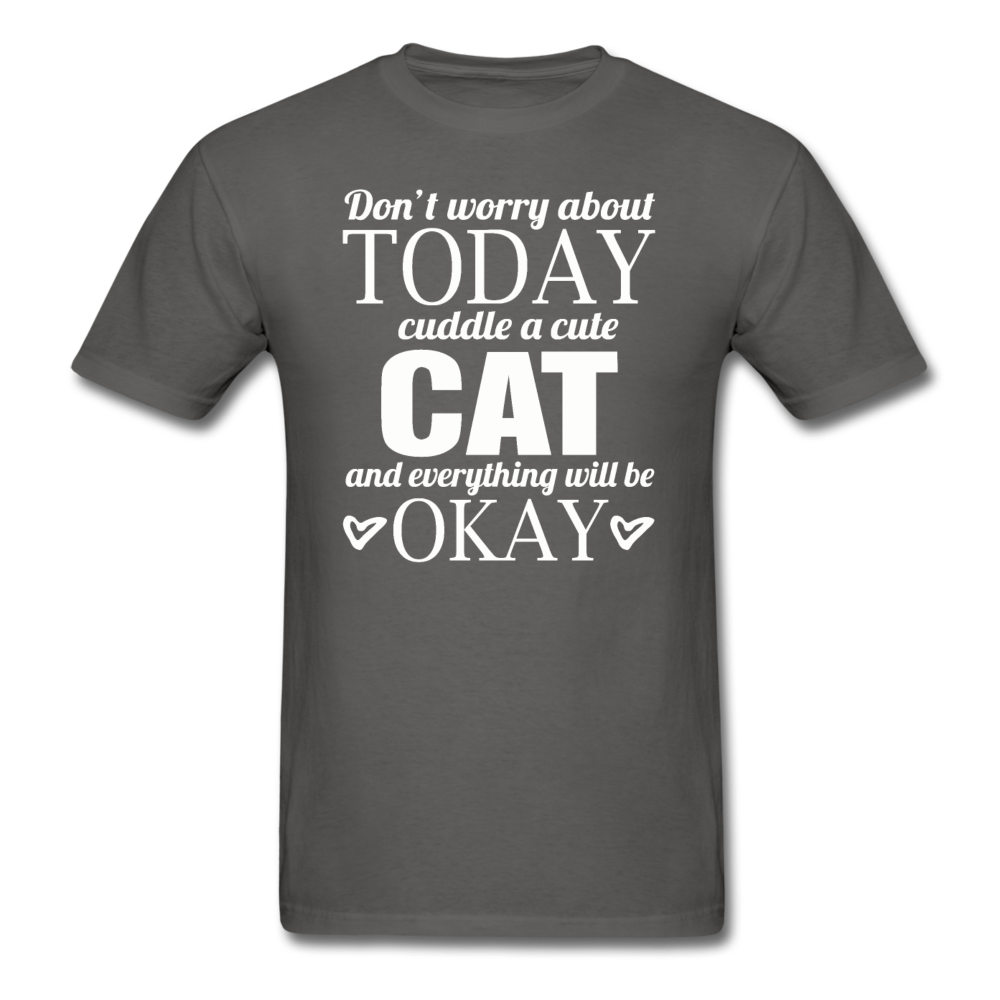 Cuddle A Cat - White - Unisex Classic T-Shirt - charcoal