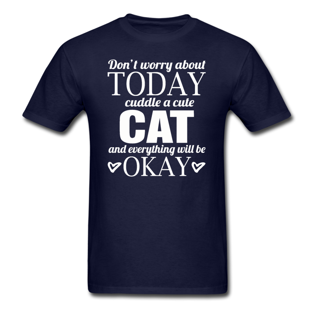 Cuddle A Cat - White - Unisex Classic T-Shirt - navy