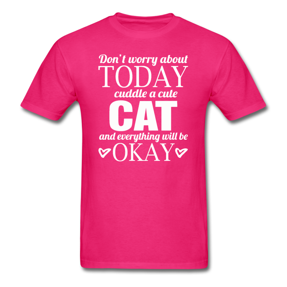 Cuddle A Cat - White - Unisex Classic T-Shirt - fuchsia