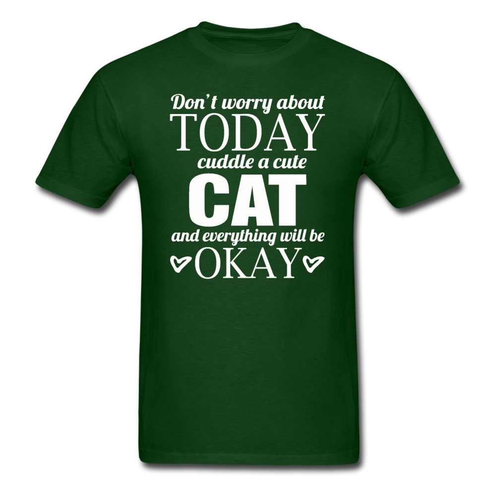 Cuddle A Cat - White - Unisex Classic T-Shirt - forest green