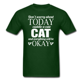 Cuddle A Cat - White - Unisex Classic T-Shirt - forest green