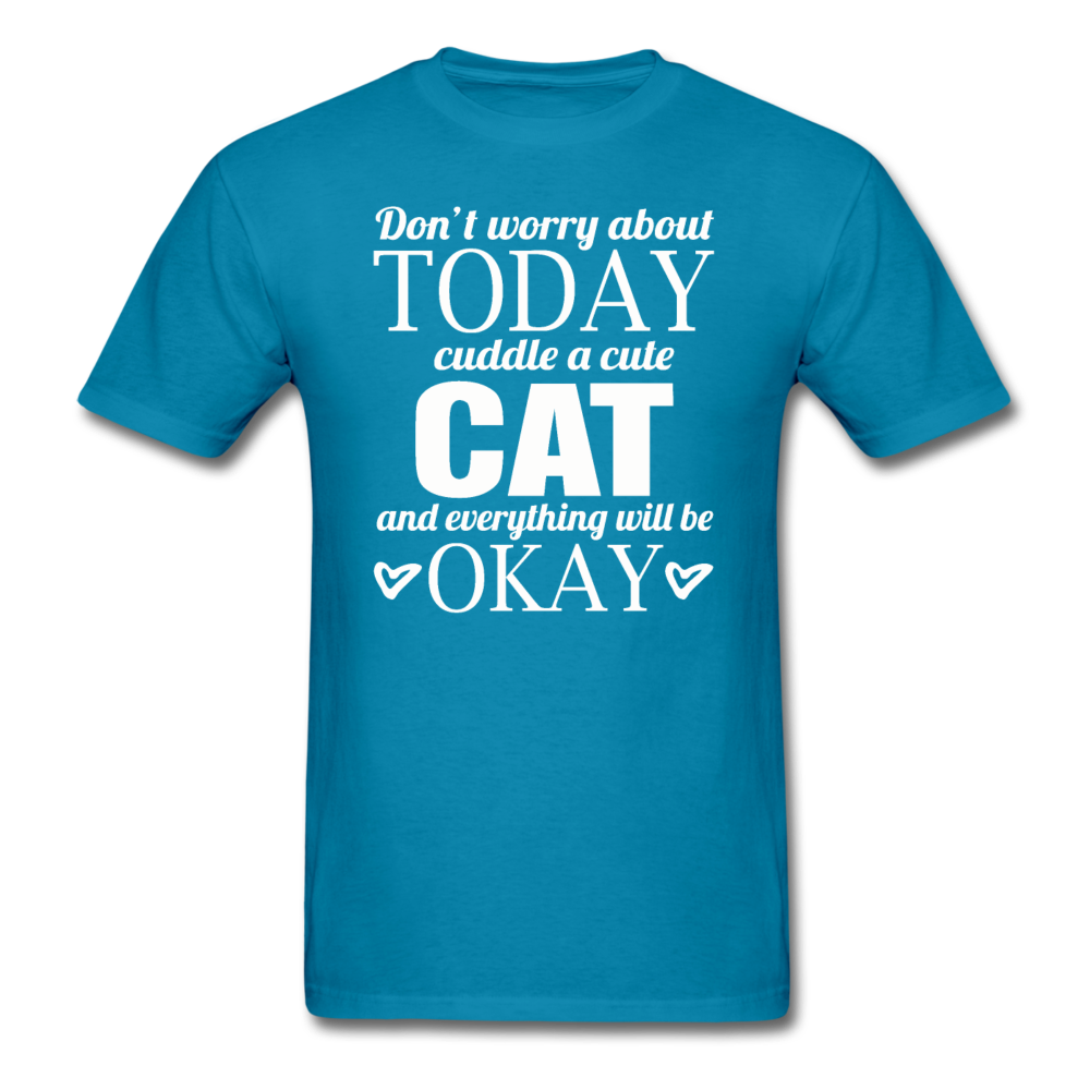 Cuddle A Cat - White - Unisex Classic T-Shirt - turquoise