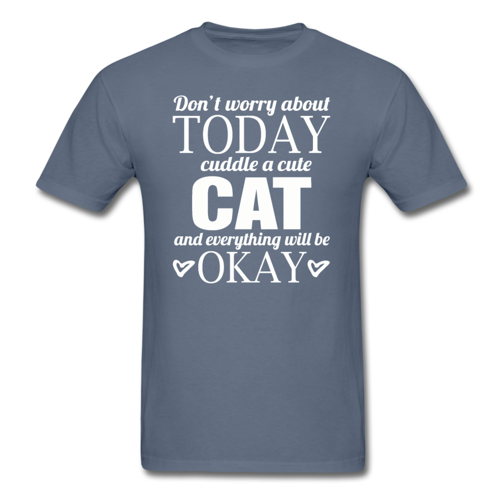 Cuddle A Cat - White - Unisex Classic T-Shirt - denim