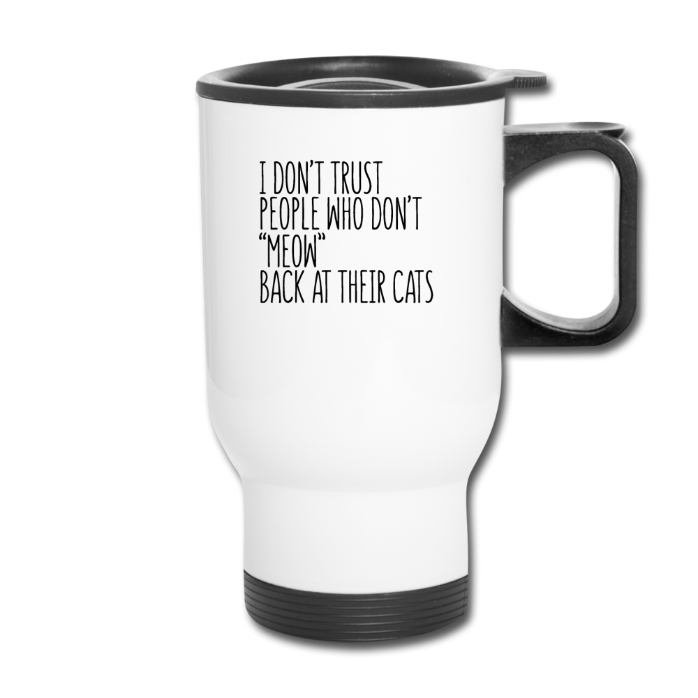 Meow Back - Black - Travel Mug - white