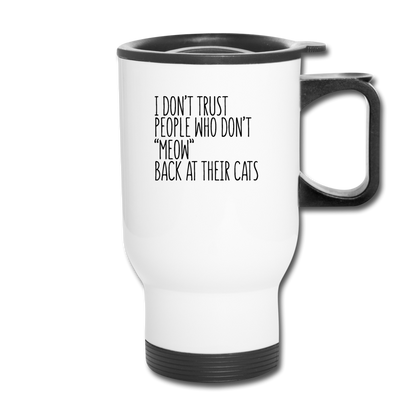 Meow Back - Black - Travel Mug - white