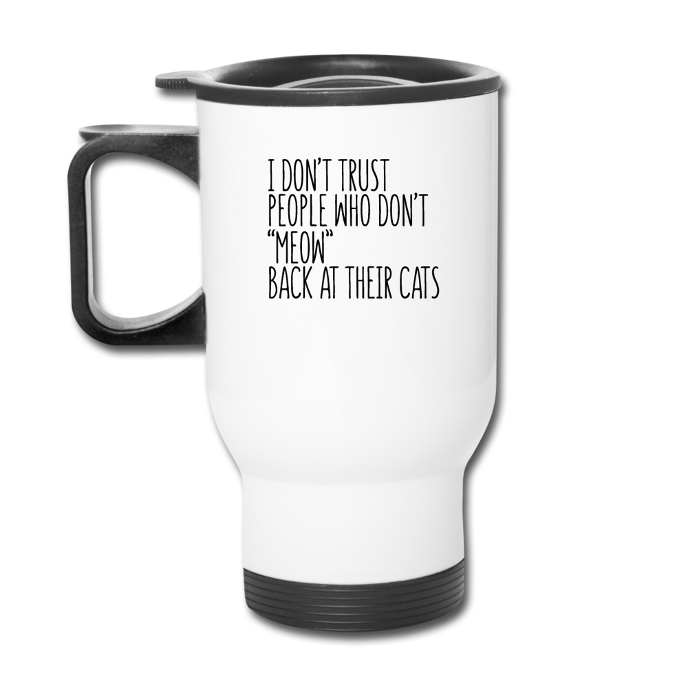 Meow Back - Black - Travel Mug - white