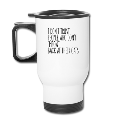 Meow Back - Black - Travel Mug - white