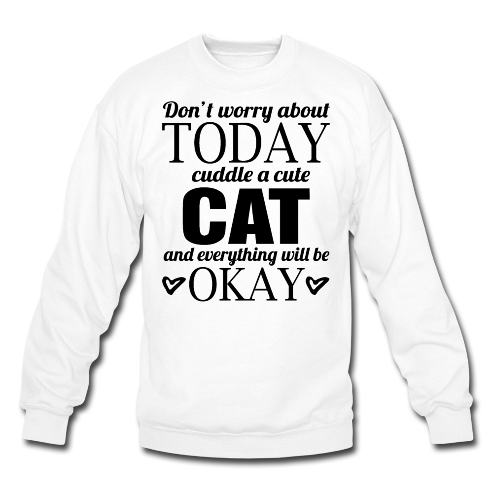 Cuddle A Cat - Crewneck Sweatshirt - white