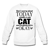 Cuddle A Cat - Crewneck Sweatshirt - white