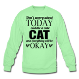 Cuddle A Cat - Crewneck Sweatshirt - lime