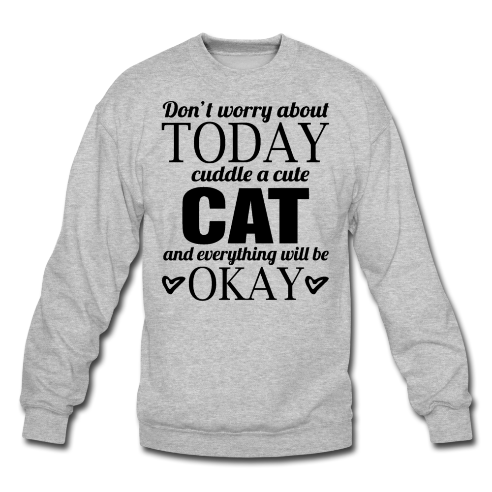 Cuddle A Cat - Crewneck Sweatshirt - heather gray