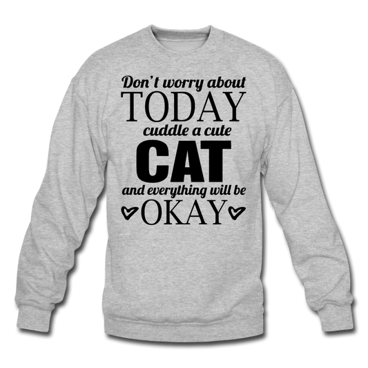 Cuddle A Cat - Crewneck Sweatshirt - heather gray