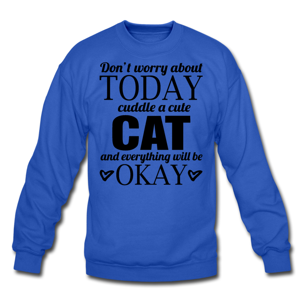 Cuddle A Cat - Crewneck Sweatshirt - royal blue