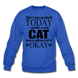 Cuddle A Cat - Crewneck Sweatshirt - royal blue