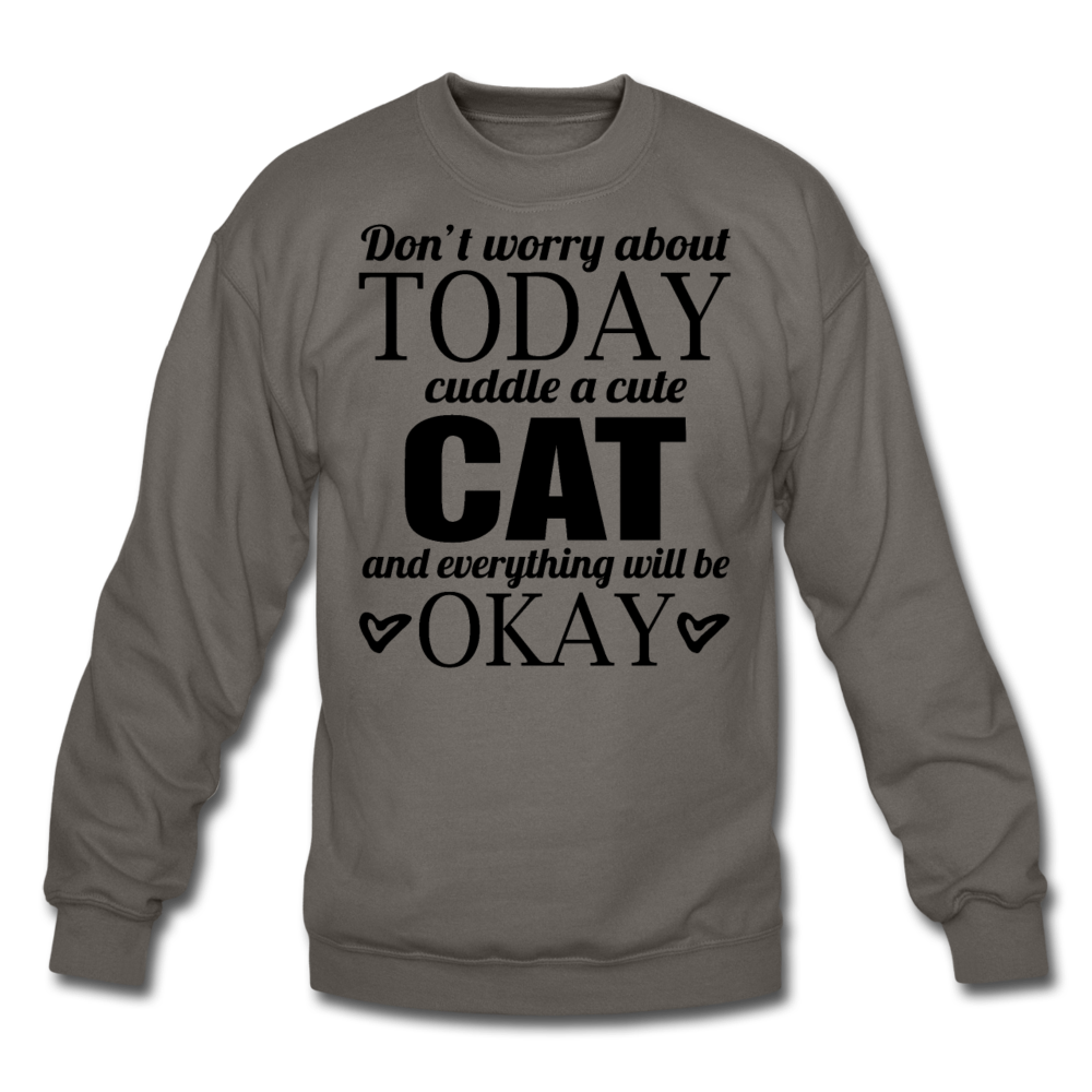 Cuddle A Cat - Crewneck Sweatshirt - asphalt gray