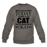 Cuddle A Cat - Crewneck Sweatshirt - asphalt gray