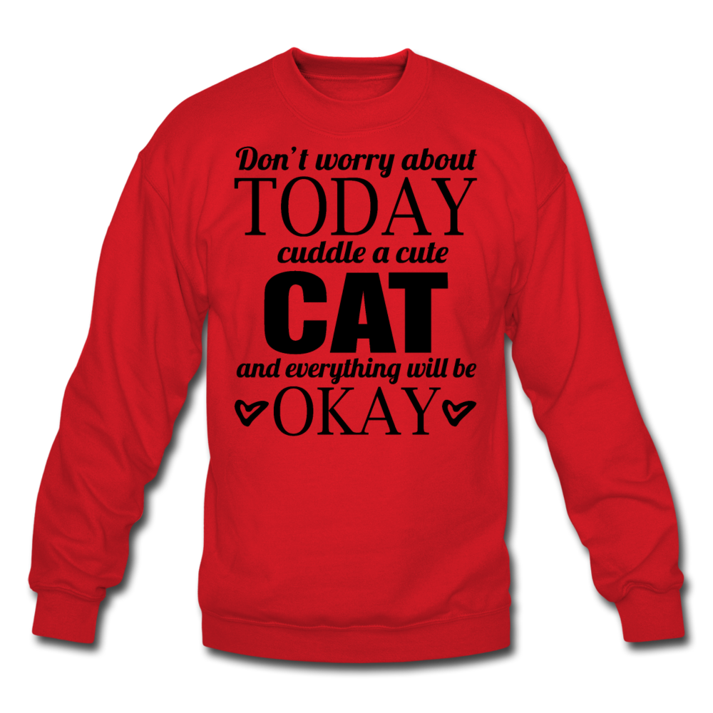 Cuddle A Cat - Crewneck Sweatshirt - red