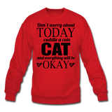 Cuddle A Cat - Crewneck Sweatshirt - red