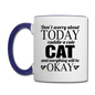 Cuddle A Cat - Contrast Coffee Mug - white/cobalt blue