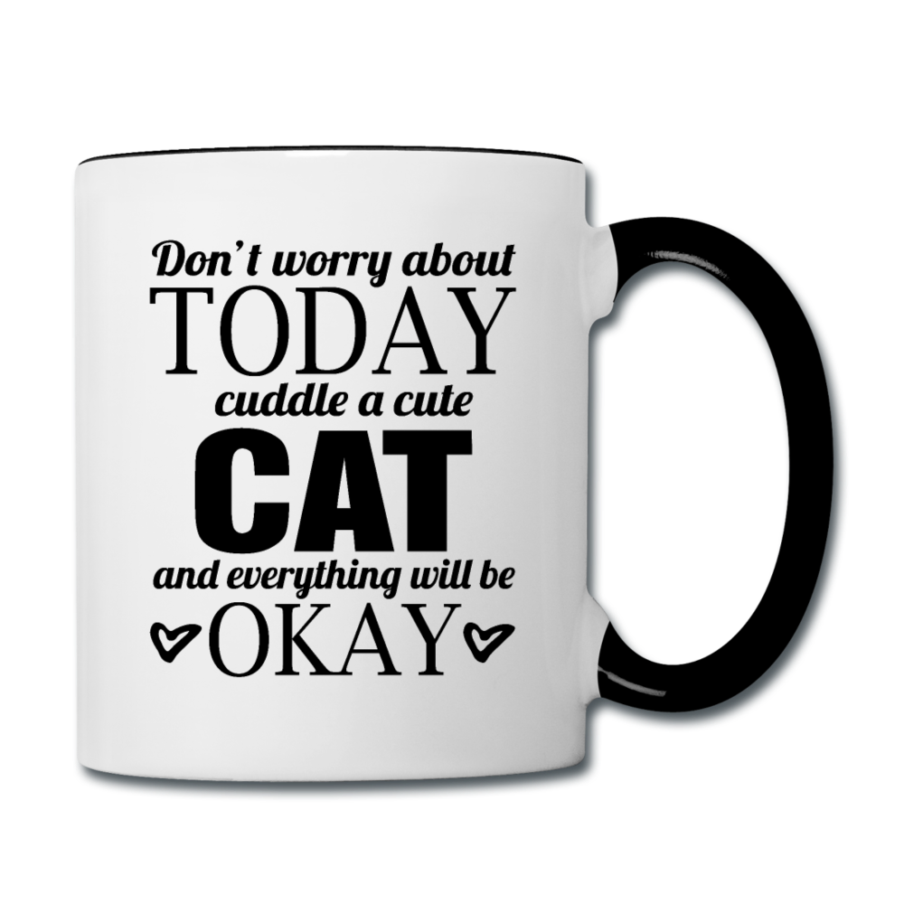 Cuddle A Cat - Contrast Coffee Mug - white/black