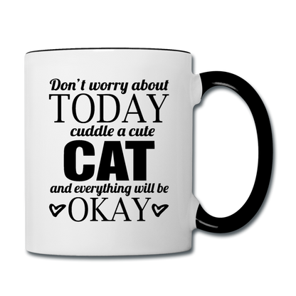 Cuddle A Cat - Contrast Coffee Mug - white/black