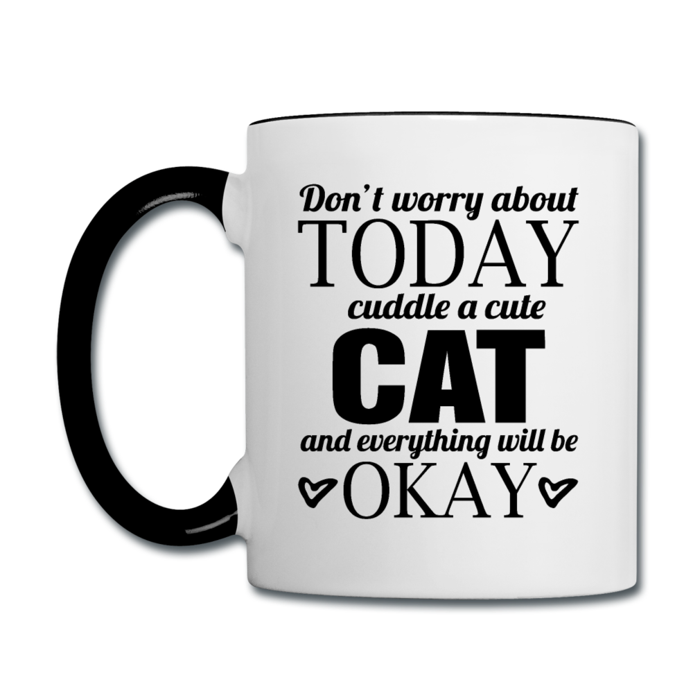 Cuddle A Cat - Contrast Coffee Mug - white/black