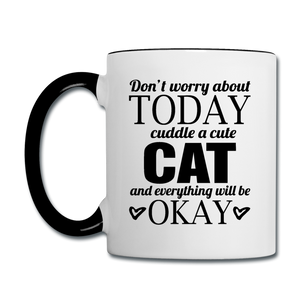 Cuddle A Cat - Contrast Coffee Mug - white/black
