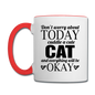 Cuddle A Cat - Contrast Coffee Mug - white/red