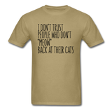 Meow Back - Black - Unisex Classic T-Shirt - khaki