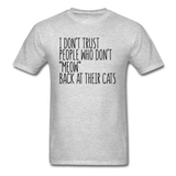 Meow Back - Black - Unisex Classic T-Shirt - heather gray