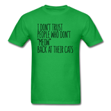 Meow Back - Black - Unisex Classic T-Shirt - bright green