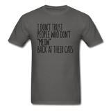 Meow Back - Black - Unisex Classic T-Shirt - charcoal