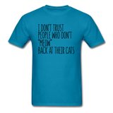 Meow Back - Black - Unisex Classic T-Shirt - turquoise