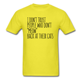 Meow Back - Black - Unisex Classic T-Shirt - yellow